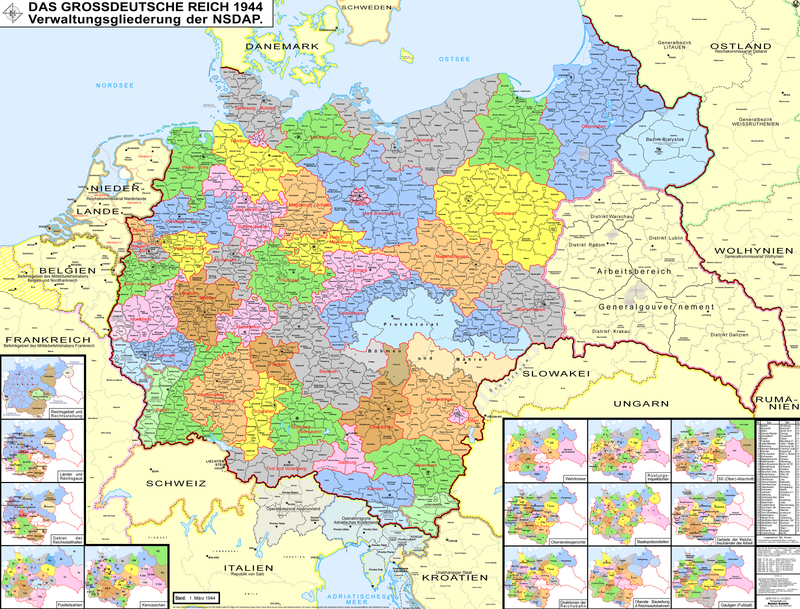1944 Verwaltungskarte Des Deutschen Reichs Historische Landkarten