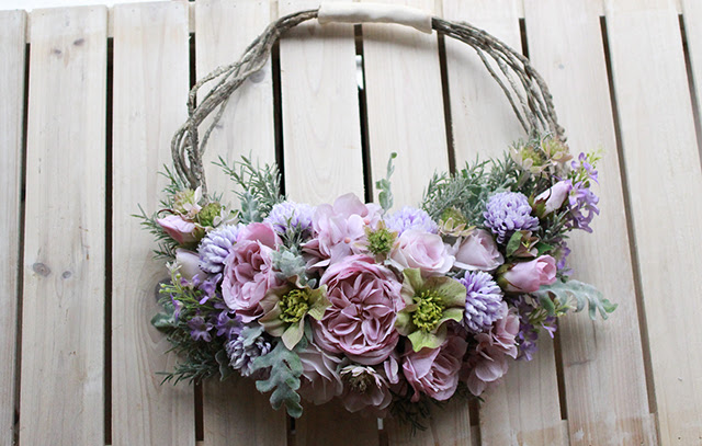 シャーロットローズのリースブーケの作り方 Deco