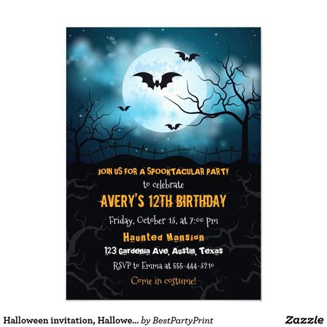  halloween invitation halloween birthday party invitation zazzlecom