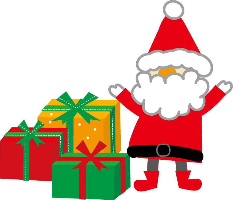 クリスマスのイラスト サンタクロースのクリスマスプレゼント 無料イラスト フリー素材