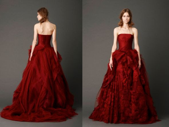 Red wedding dresses vera wang