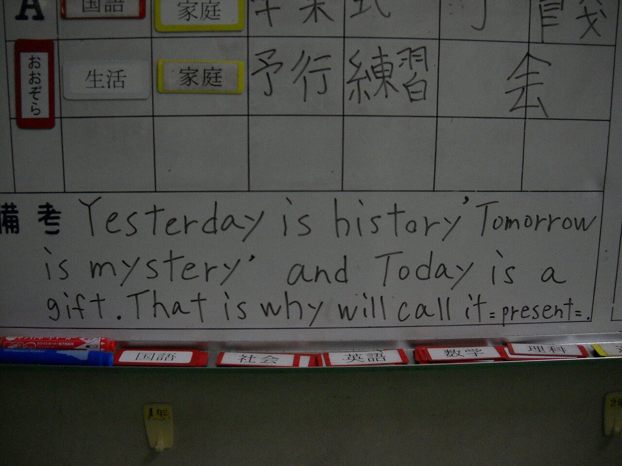 Yesterday Is History Tomorrow Is チームワーク 東栄中学校