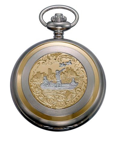Gotham Men's Two-Tone Swiss Quartz Pocket Watch with Desktop Stand # GWC14047HU-ST