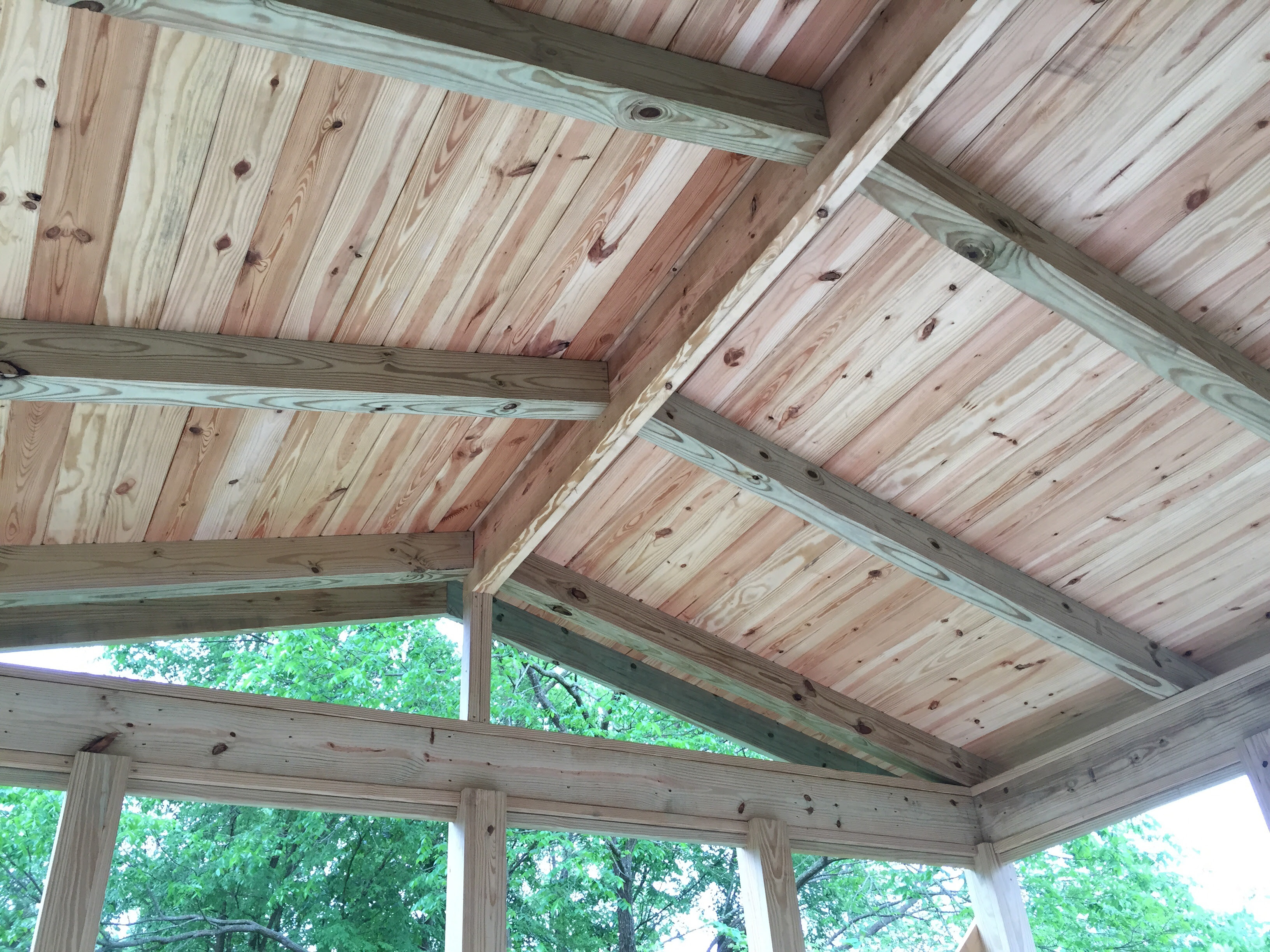 Question about what to paint/stain screened porch (ceiling ...