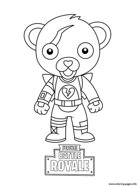 cute mini cuddle team leader fortnite coloring pages printable