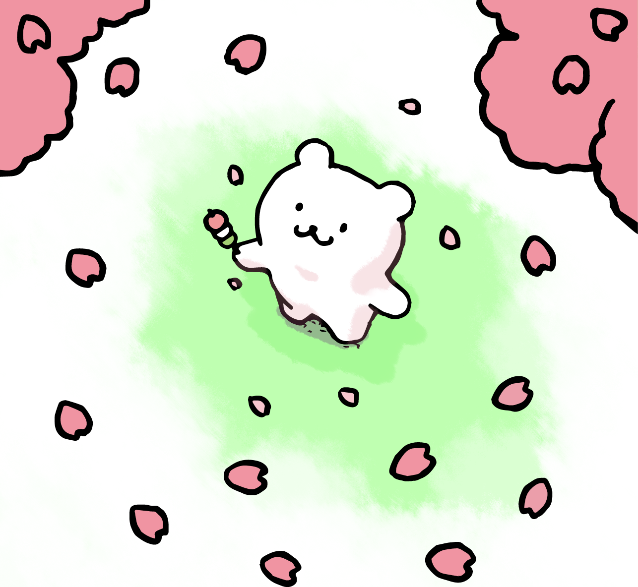 花も団子も 桜の花見イラスト かわいい無料イラスト素材