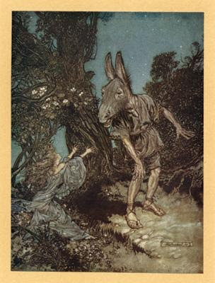 Bottom wakes Titania in the woods