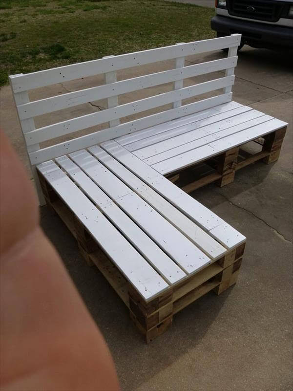 DIY Pallet Sectional Bench Pallet Furniture DIY