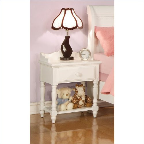 Pepper Cottage Crisp White Wood Kids Night Stand with Drawer - coaster 400362
