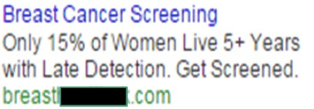 fear based messaging in breast cancer advertisement