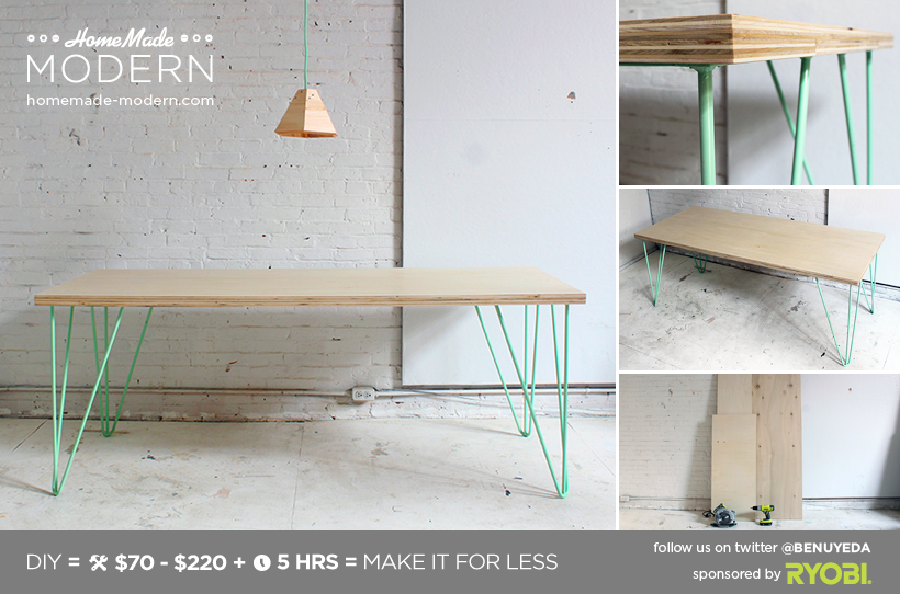 Homemade Modern Ep41 The Easy Diy Table How to build 2 chairs and a table from 1 sheet of plywood.