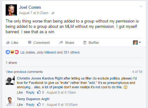 Dont add people to Facebook groups