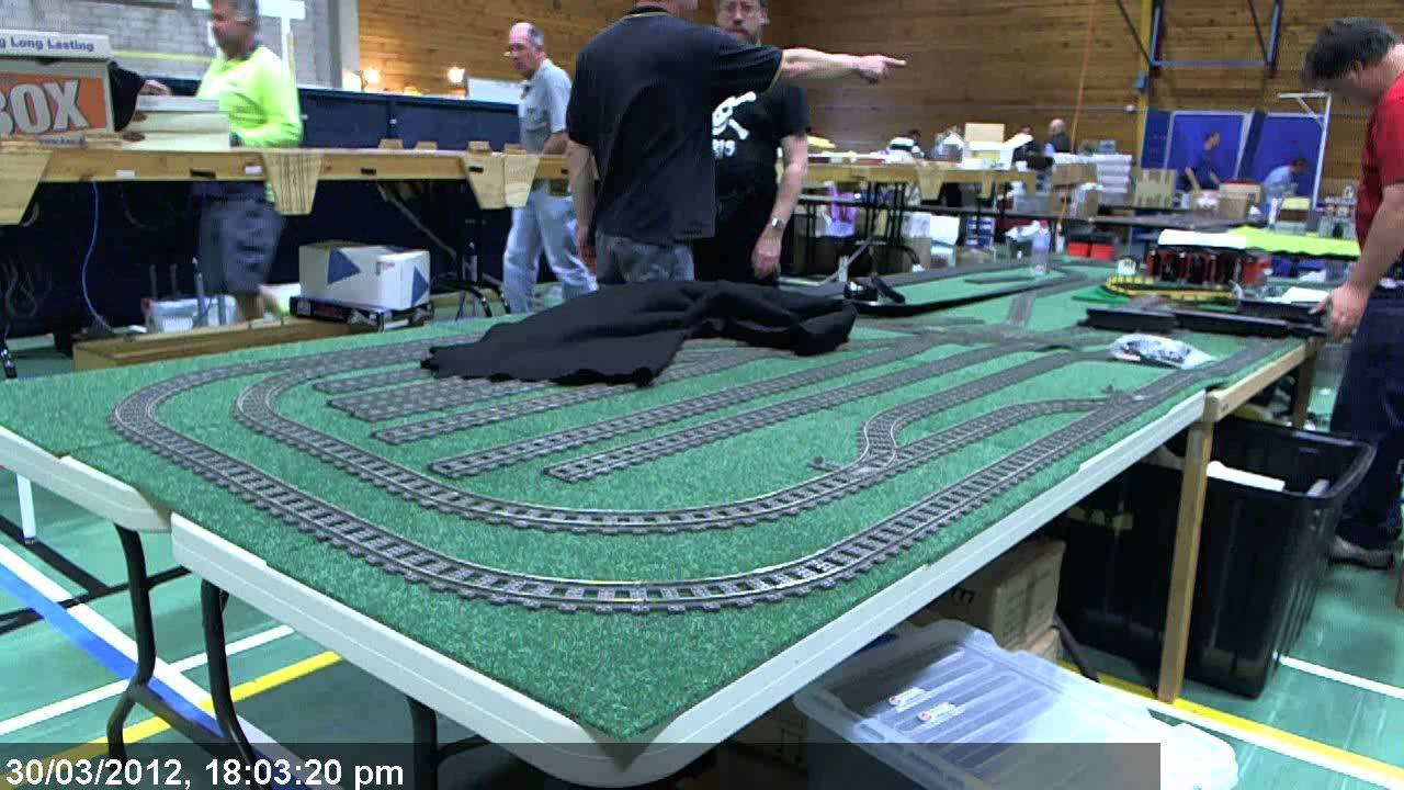 LEGO train layout setup - Time Lapse - YouTube