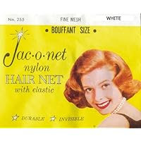 Jac-o-net Nylon Hair Net Bouffant With Elastic * White