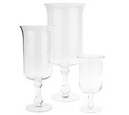 H165920 - Jeff Lewis Set of Three Decorative Clear Glass Vases