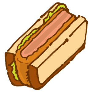 カツサンドのイラスト かわいいフリー素材が無料のイラストレイン