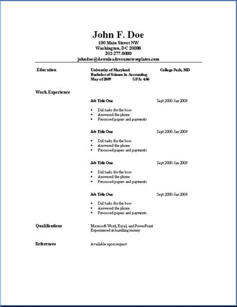 basic resume outline sample  mother love job