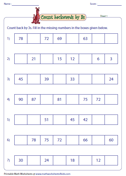 worksheet 1 for 3's by skip grade counting by 3s Counting Worksheets Skip