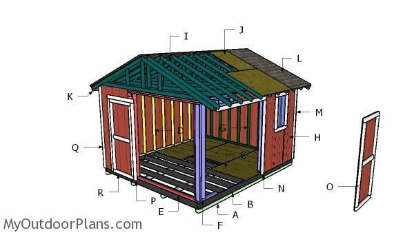 12x14 Gable Shed Roof Plans MyOutdoorPlans Free 