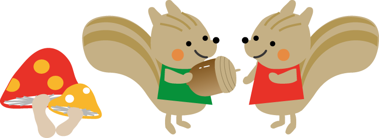 リスのイラスト 秋のイラスト 無料イラスト フリー素材2