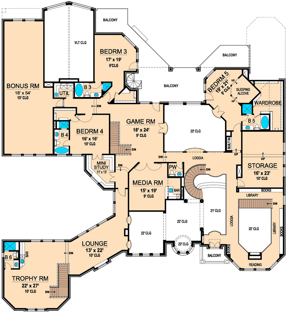 Harwood 5303 5 Bedrooms and 6 Baths The House Designers Harwood 5303 5 Bedrooms and 6 Baths The House Designers