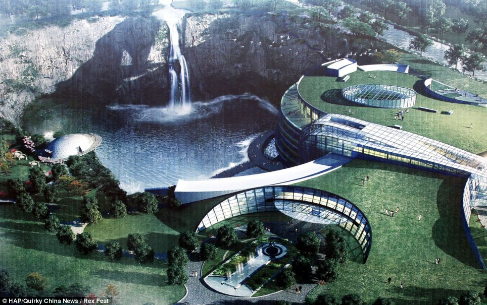The £345-million cave hotel has been designed by British-based firm Atkins and will have 380 rooms over 19 storeys - two of which will be underwater