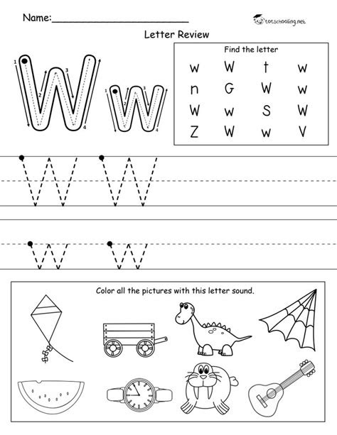  w worksheets for preschool