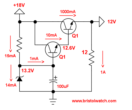Transistor Zener Diode Regulator Circuits