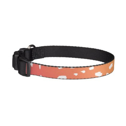 Pink to Orange Spotted Dog Collar