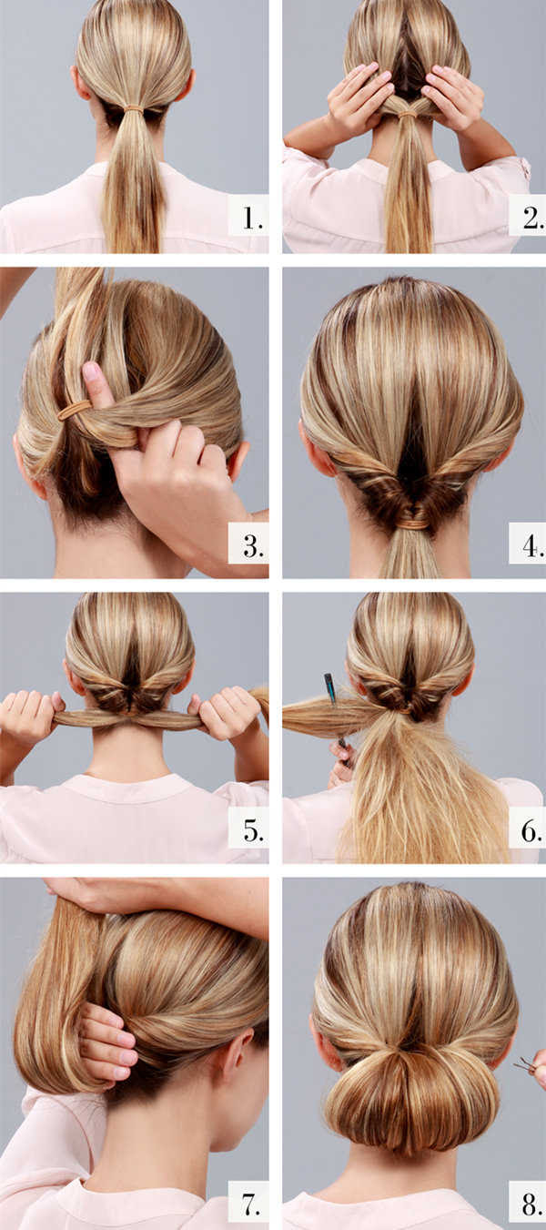 updo hairstyles for short hair step by step
