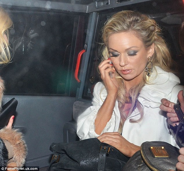 New man on the line? Kristina, who has been officially single for a few months now, was on her phone as she left the club after her Strictly girls night out