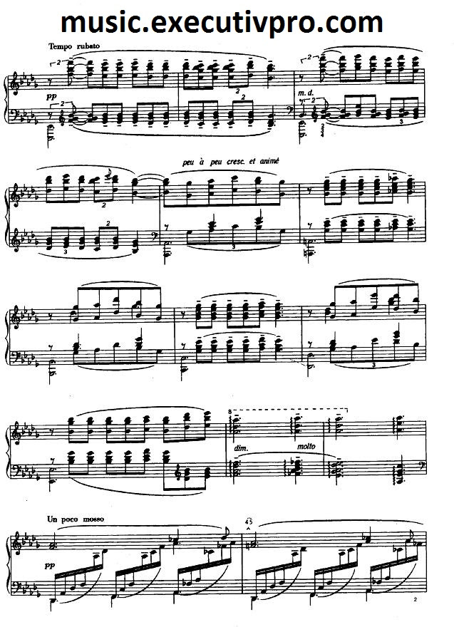Free Piano Music Online Debussy Clair De Lune Sheet Page 2