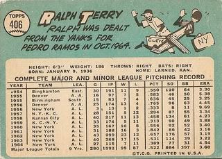#406 Ralph Terry (back)