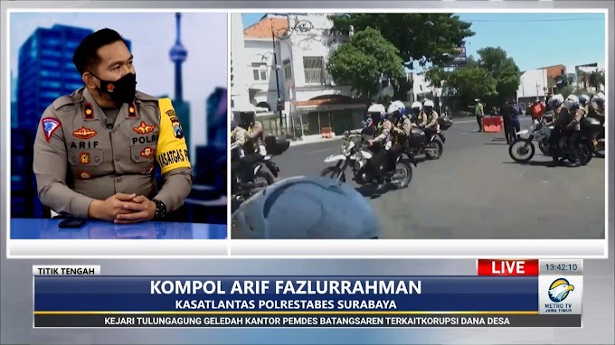 Kasat Lantas Polrestabes Surabaya Mengikuti Live Dialog Implementasi ETLE Mobile di Metro TV