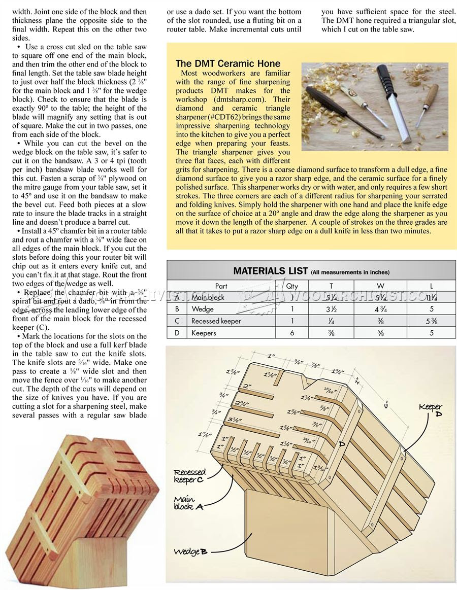 Knife Block Plans • WoodArchivist