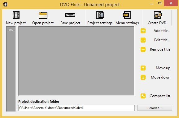 dvdflick main menu