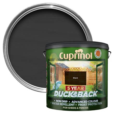 cuprinol  year ducksback black matt shed fence