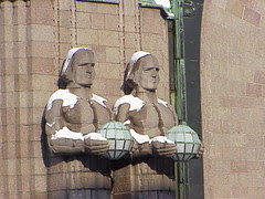Statues outside Helsinki Railway Station by Emil Wikstrom