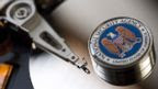 PHOTO: A computer hard drive with the logo of the National Security Agency (NSA) is seen Dec. 12, 2014 in Bonn, Germany.