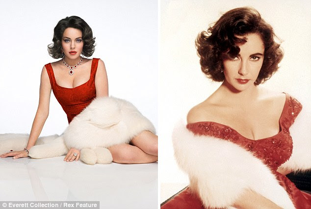 Old school glamour: Lindsay tries to recreate Taylor's world famous charisma