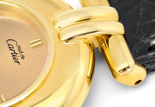Originalfoto CARTIER COLISEE DAMEN GOLDEN KROKO FALTSCHLIESSE