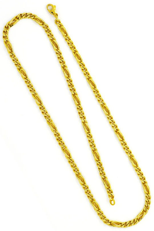 Original-Foto 3, FLACHPANZER PFAUENAUGE TIGERAUGE GOLD-KETTE MASSIV GOLD