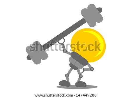 illustration of cartoon character bulb lamp with business activity - stock vector illustration of cartoon character bulb lamp with business activity - stock vector