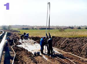 Installing Wellpoints Into The Ground Process Of Dewatering