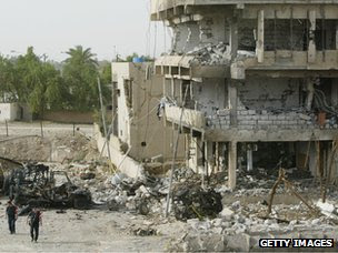 Aftermath of bomb blast in Nasiriya, Iraq