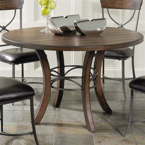 hillsdale cameron  wood dining table  metal acent