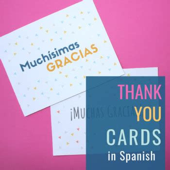  thank you cards in spanish in color black and white by spanish mama