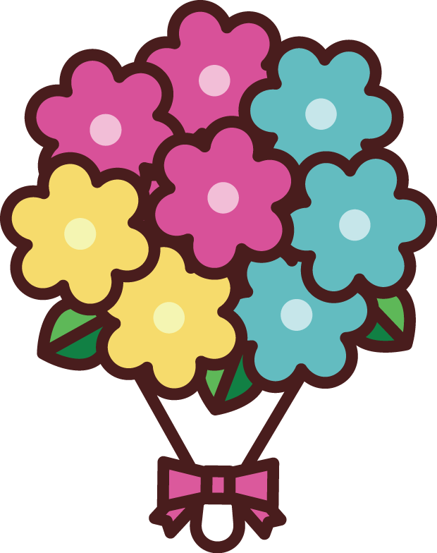 花束イラスト ブーケ お祝い ありがとうの表現に 可愛い無料イラスト素材集