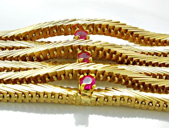 Foto 5, Einmaliges massives Design Rubin Armband 18K Luxus! Neu, K2868