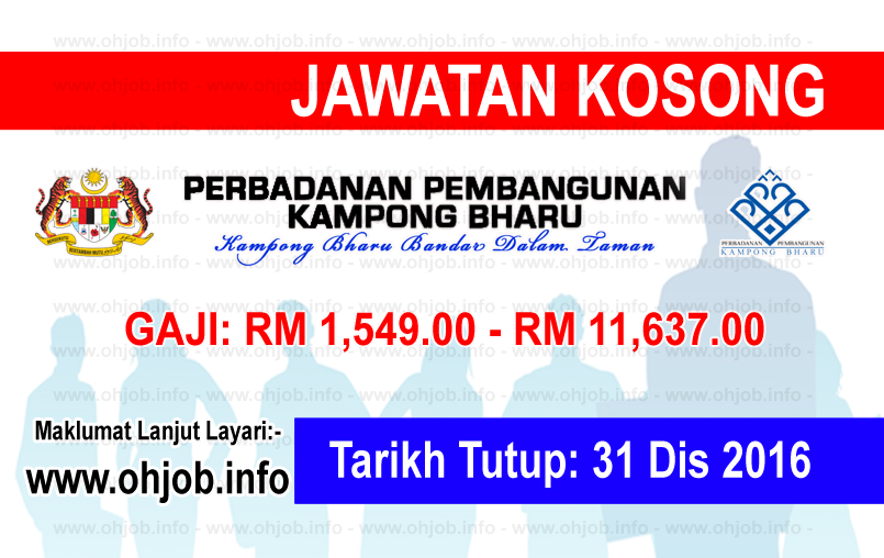 Jawatan Kerja Kosong Perbadanan Kampong Bharu (PKB) logo wwww.ohjob.info disember 2016